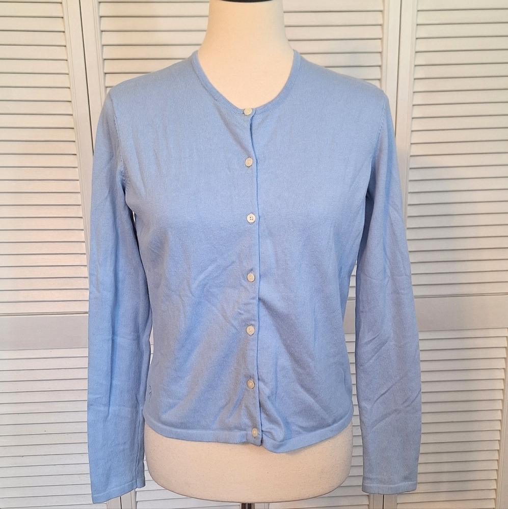 Lilly pulitzer vintage baby blue knit cardigan sweater sz XS *C